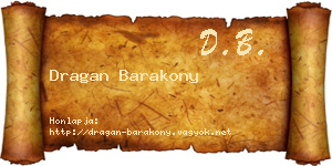 Dragan Barakony névjegykártya